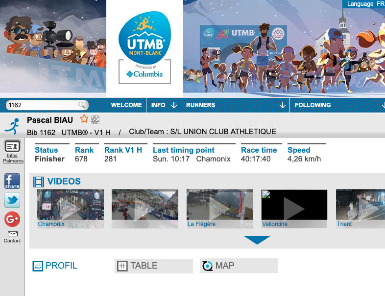 UTMB Pascal Biau 2019